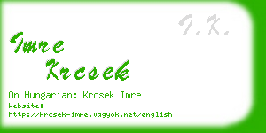 imre krcsek business card